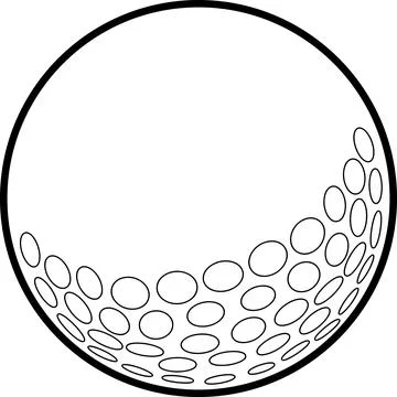 Golf Ball Outline with Dimples Stock Illustration