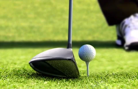 Golf ball ready for tee off Stock Photos