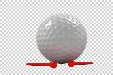 Golf ball with red tee Foto stock