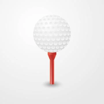 Golf ball on a red tee vector illustration isolated on white background Stock Illustration