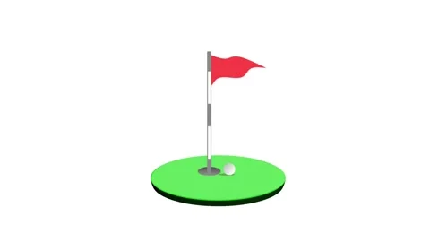 Golf Ball Rolling On Green 3D Animated White Background Stock-Footage 342608465