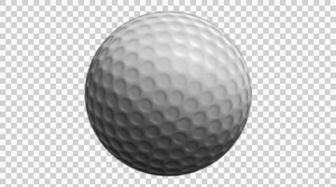 Golf ball rotating - alpha Stock Footage 51627772