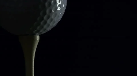 Golf Ball Rotating on black isolated background HD Video stock 41149019