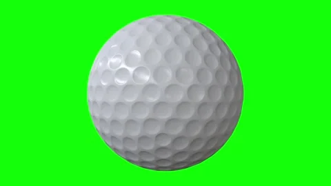 Golf Ball Rotating In Green Screen Keying Background, Easy Extract And Edit Stock Footage 247289189