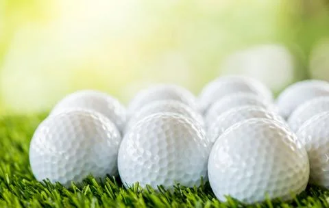 Golf ball row Stock Photos
