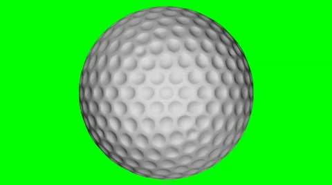 Golf Ball Seamless Loop On Green Screen. Chroma Key Background Stock Footage 734083
