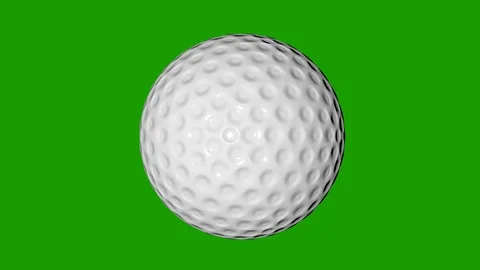 Golf Ball Seamless Loop on Green Screen. Chroma Key Background Stock Footage 106550768