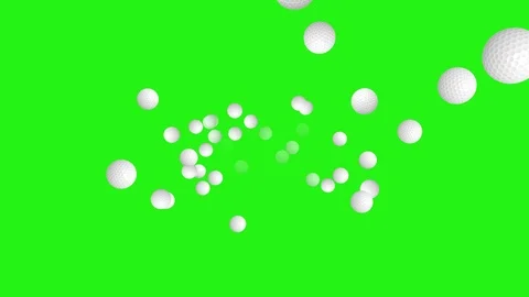 Golf ball - seamless looping, green screen and 4K Stock Footage 87674242