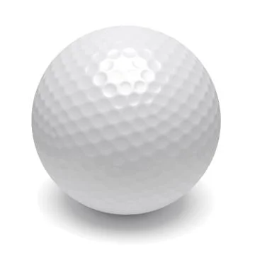 Golf ball with shadow on white Stock Illustration