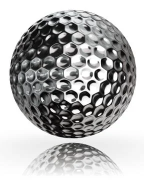 Golf ball silver metal Stock Illustration