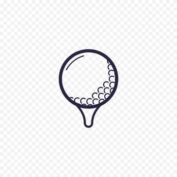 Golf ball simple line icon. Golfing thin linear signs. Outline sport game simple Stock Illustration