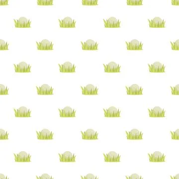 Golf ball sitting in grass seamless pattern 스톡 일러스트