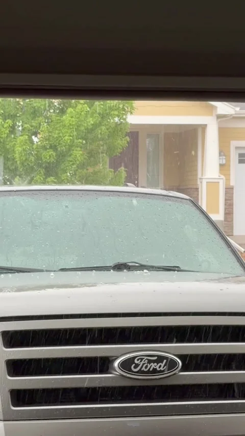 Golf Ball-Sized Hail Pummels Berthoud, Colorado, Berthoud, Colorado, USA - 24 Ju Stock Footage 339099222