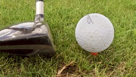 GOLF BALL SLOW MOTION CLOSE UP Stock Footage 156585529