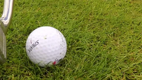 GOLF BALL SLOW MOTION CLOSE UP Stock Footage 156585563