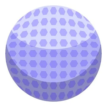 Golf ball sphere showing hexagonal dimples pattern for aerodynamics Stock Illustration
