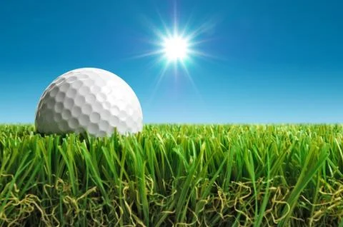 Golf ball in the sun Stock Illustration