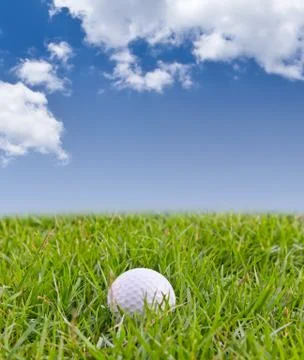 Golf ball on tall grass Stock Photos