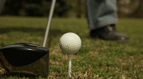 Golf ball Tee Off Stock Footage 25042310