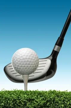 Golf ball on tee Stock Illustration