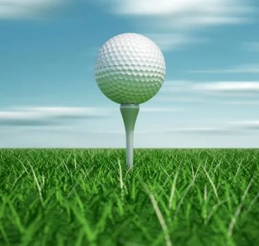Golf ball on tee Stock Illustration