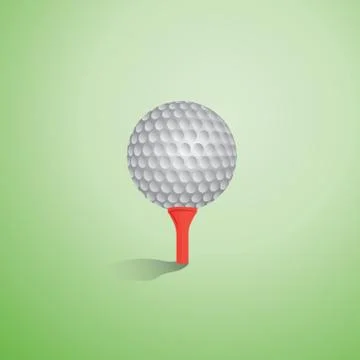 Golf Ball On Tee Stock-Illustration