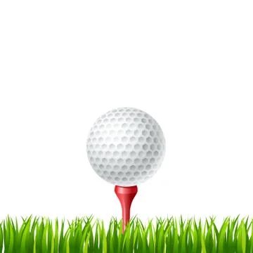 Golf ball on a tee Stock Illustration