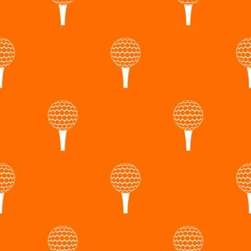 Golf ball on a tee pattern seamless Stock Illustration