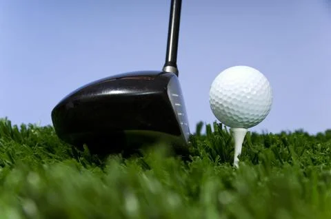 Golf ball on tee Stock Photos