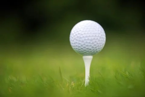 Golf ball on tee 写真素材