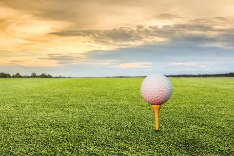 Golf ball on tee Stock Photos