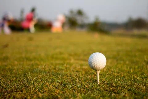 Golf ball on tee Stock Photos