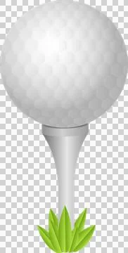 Golf ball on tee, ready for the game! Clean, minimalist design on a black b.. Stock Illustration