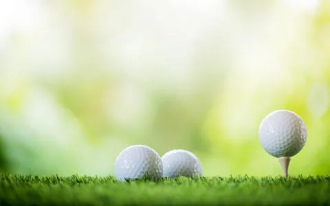 Golf ball on tee to tee off Stock Photos
