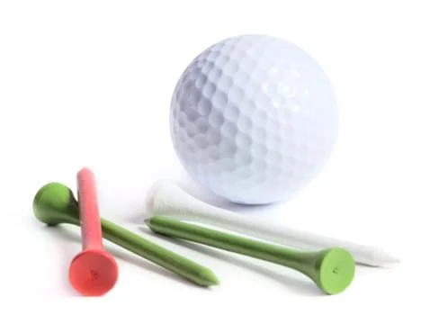 Golf ball with tees Foto stock