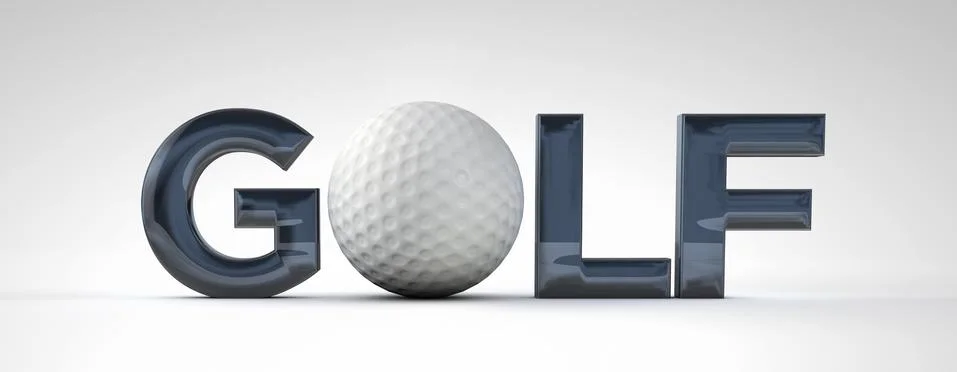 GOLF ball text Stock Illustration