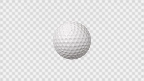 Golf Ball with transparent (alpha) background Stock Footage 252006088