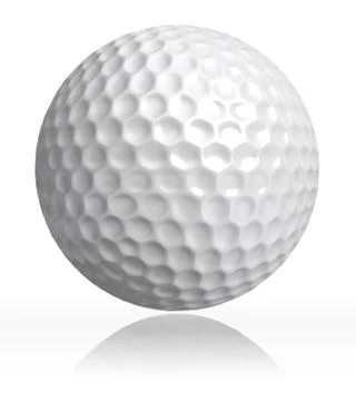Golf ball on white background Stock Illustration