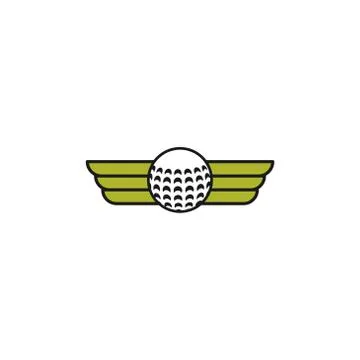 Golf ball wings vector design template illustration Stock Illustration