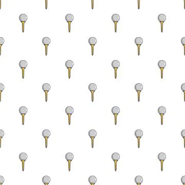 Golf ball on a yellow tee pattern Stock Illustration