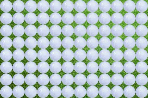 Golf balls on artificial grass, Backgrounds Stock Illustration