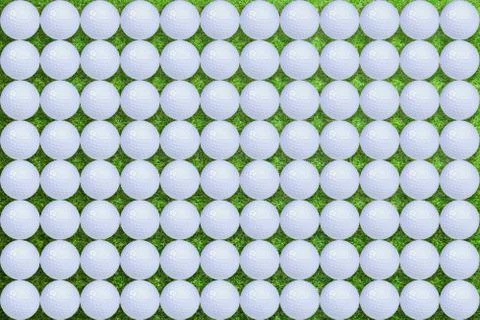 Golf balls on artificial grass, Backgrounds Stock Illustration