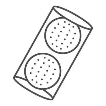 Golf Balls in box thin line icon, equipment and sport concept, golfball sign on Stock Illustration