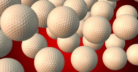 Golf balls falling slow motion macro Stockbeeldmateriaal 108141796