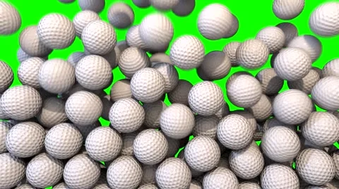 Golf balls fill screen transition composite overlay Stock Footage