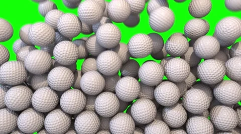 Golf balls fill screen transition composite overlay 4K Stock Footage