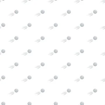 Golf balls flying across seamless white background Stock Illustration