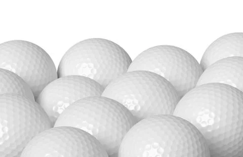 Golf balls isolated on white Stock Illustration