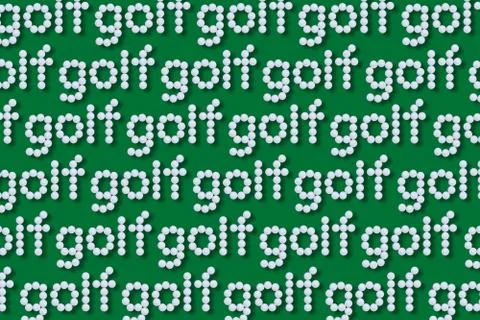 Golf balls pattern isolated on green Stock Illustration