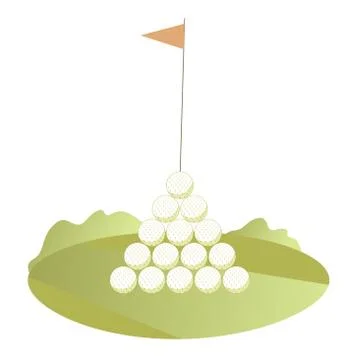 Golf balls pyramid Stock Illustration
